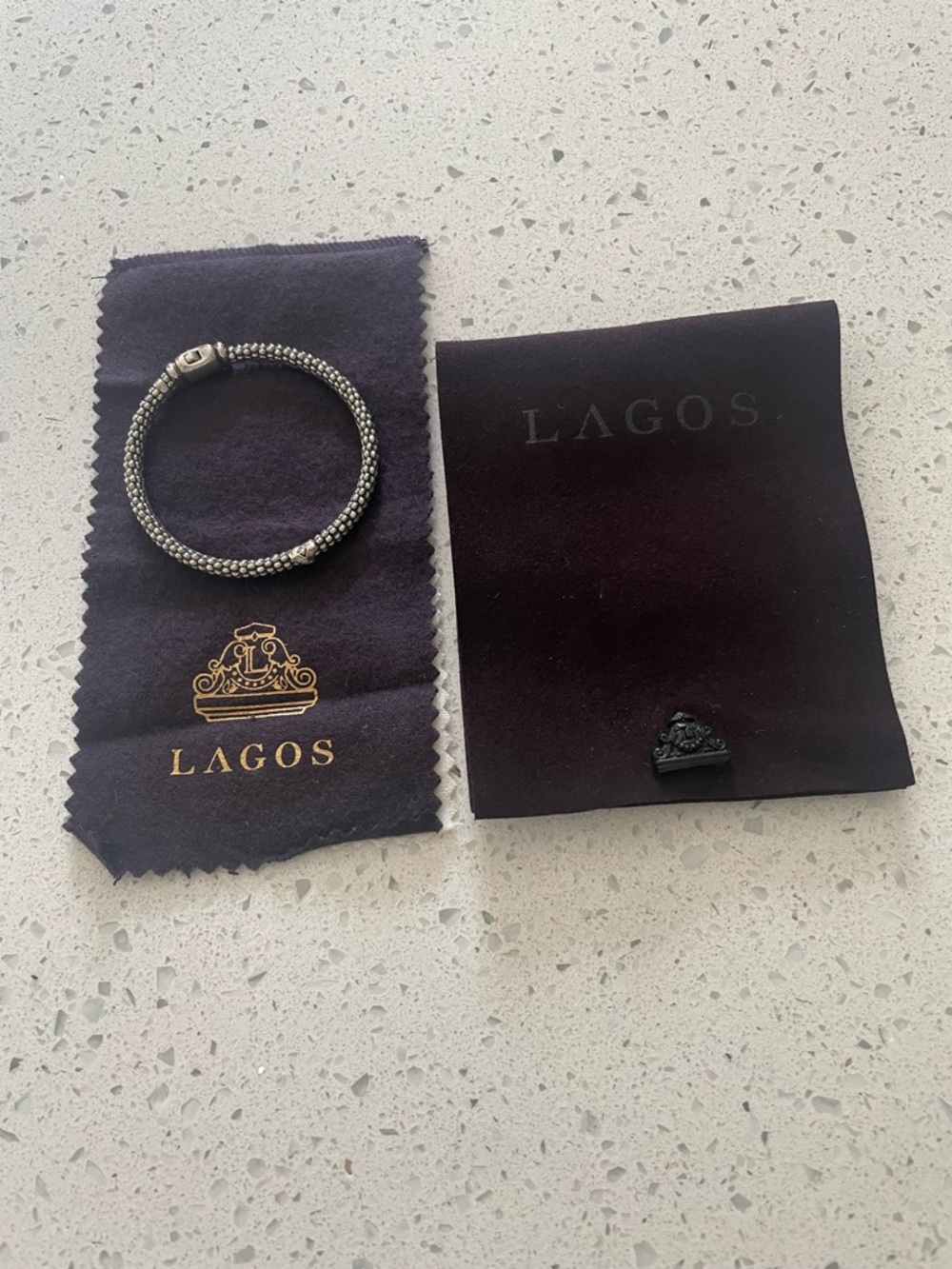 LAGOS Silver Caviar Diamond Rope Bracelet